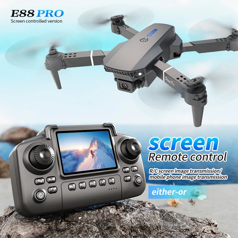 Rc Hobby Grade Helicopter - 전문가용 E88 PRO 드론, 화면 탑재
