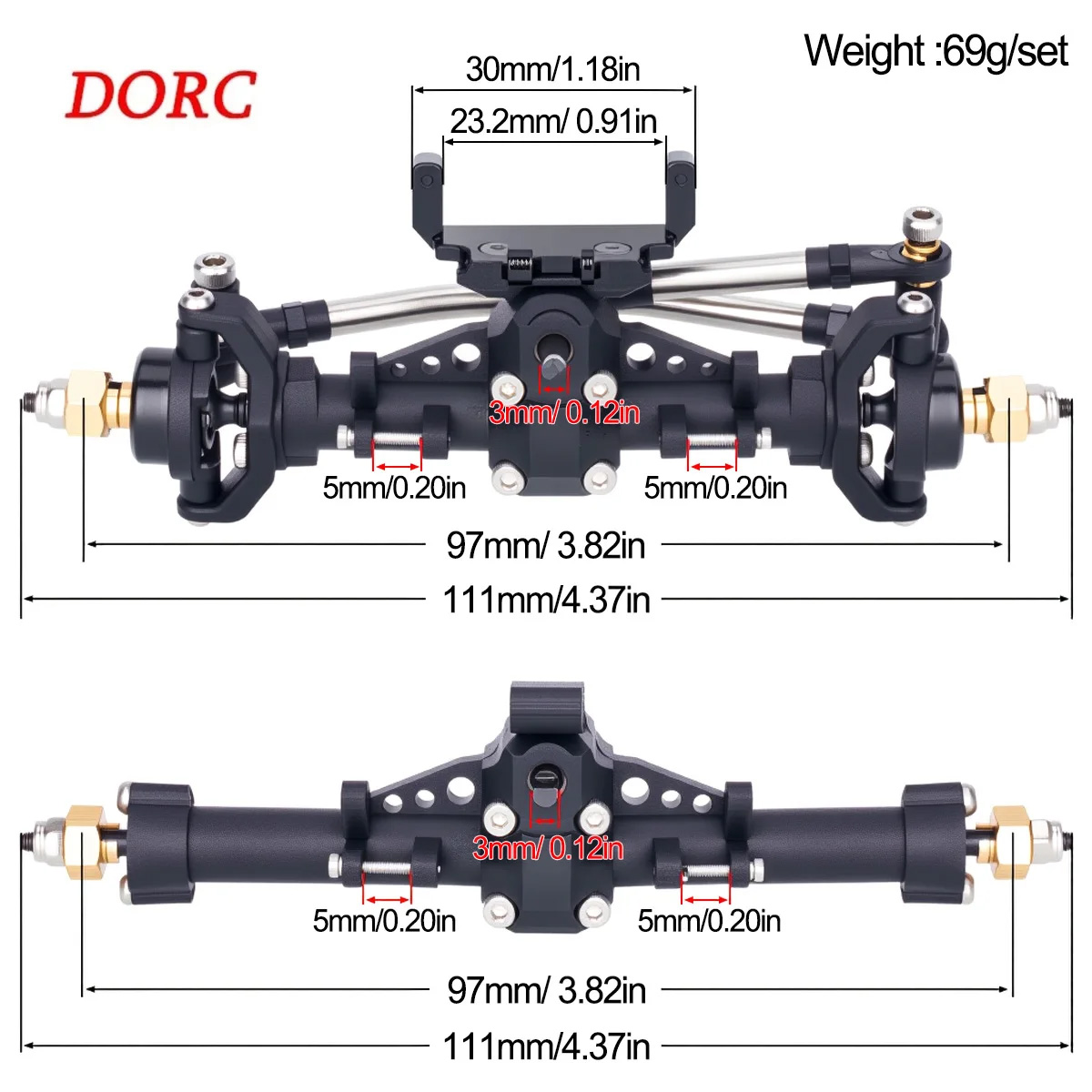 Rc Hobby Zone - SCX24 1/24용 서보 마운트가 있는 플라스틱