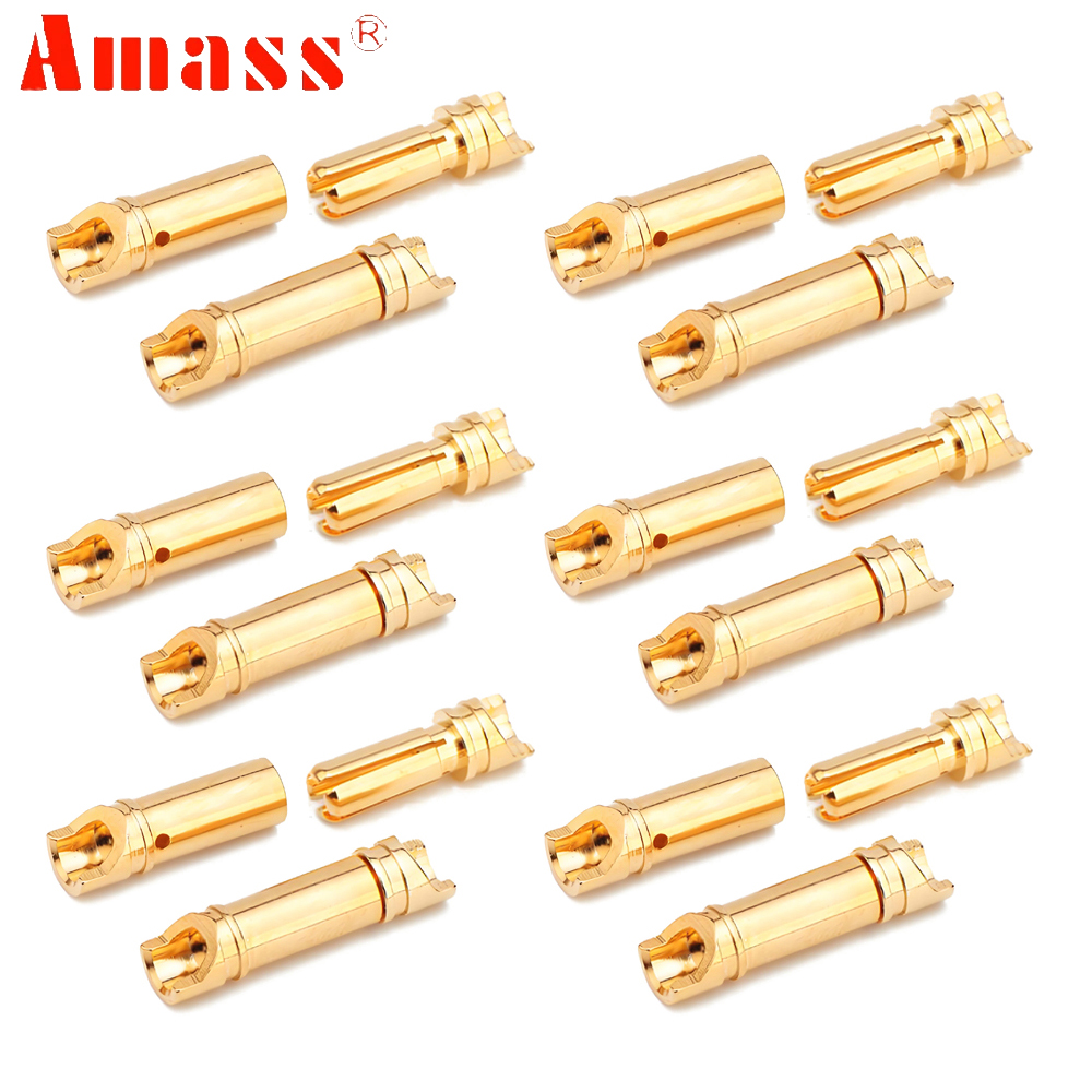 5쌍/로트 Amass 3.5mm 4mm 골든 불릿 바나 - Rc Hobbyking 리뷰 및 가격