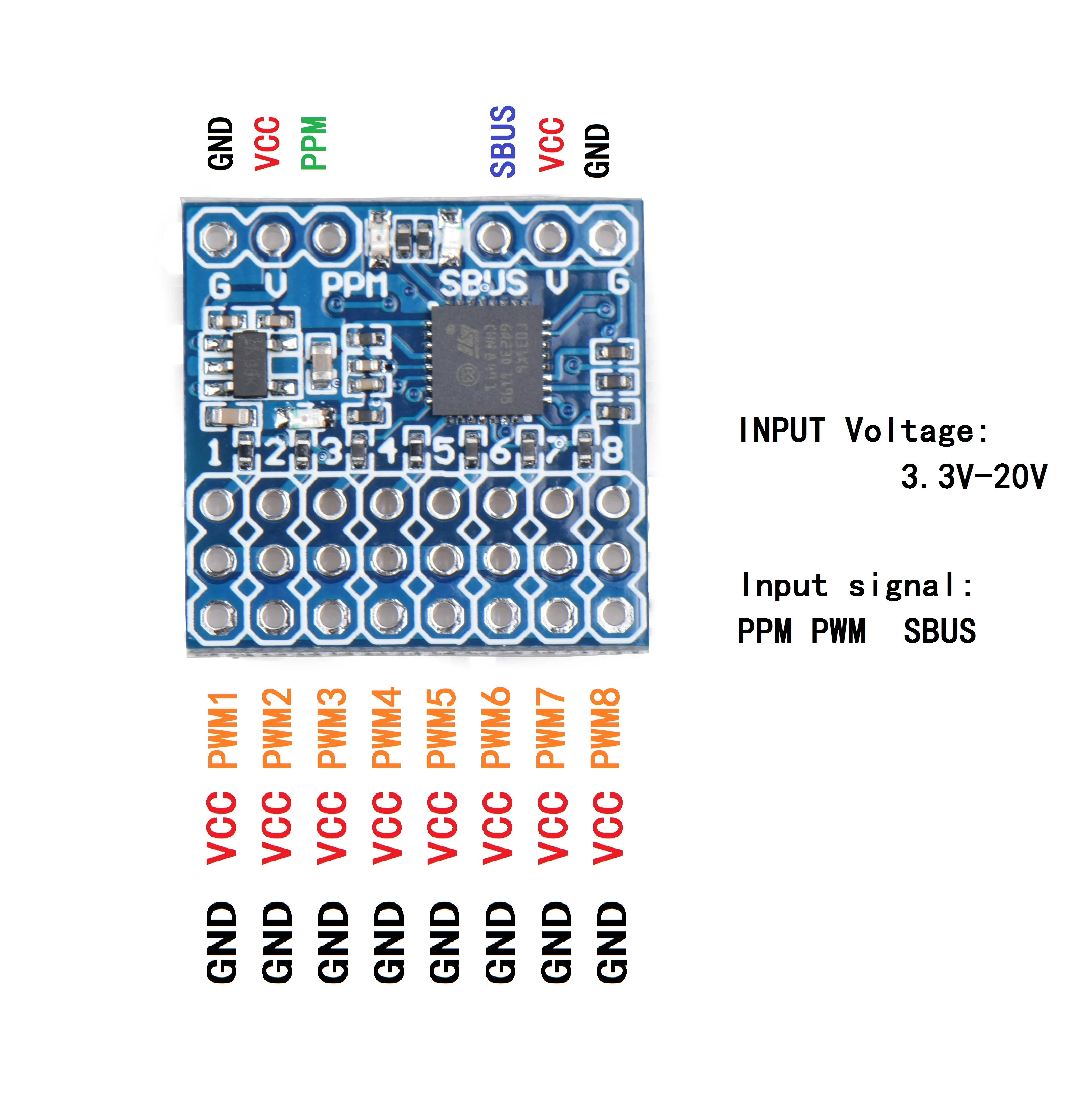 JHEMCU 8채널 수신기, PWM, PPM, SBUS - Receiver Sbus 8Ch 리뷰 및 가격